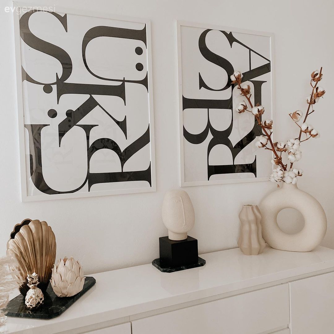 Dresuar, Tablo, Duvar dekorasyonu, Dekoratif Objeler