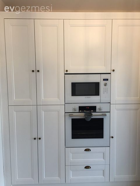 Mutfak, Beyaz mutfak, Ankastre, Ekstra mutfak dolabı, Shaker kapaklı dolaplar