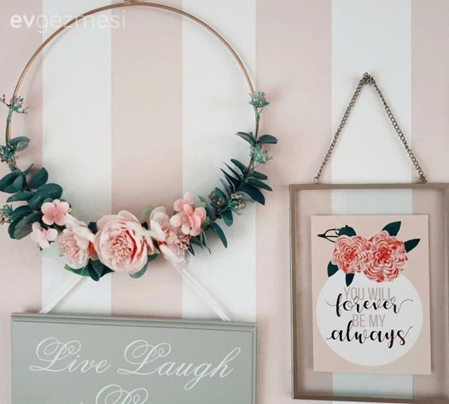 Çizgili duvar kağıdı, Pudra pembe, Beyaz, Duvar panosu, Duvar dekorasyonu