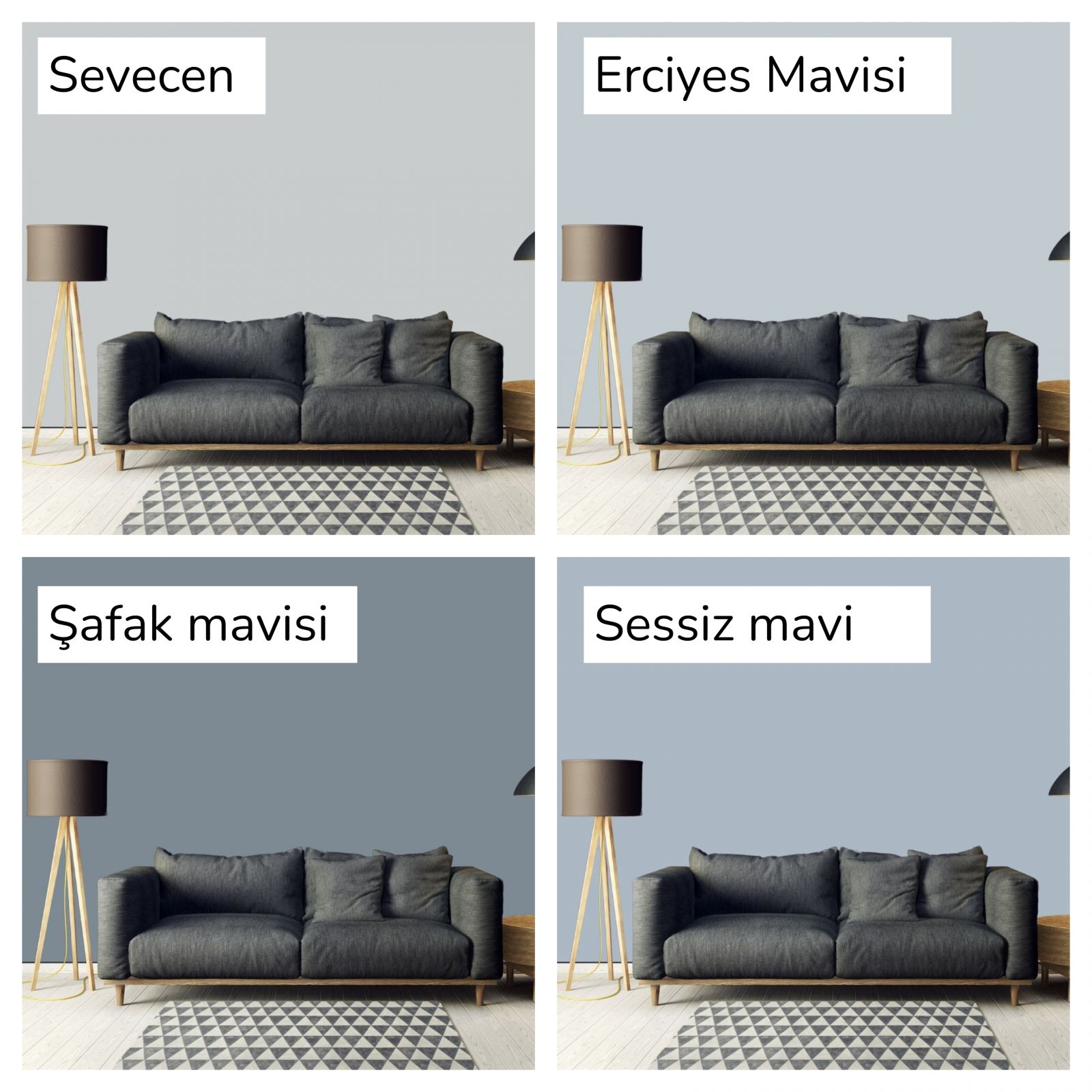 Boya Markalarının Kartelalarından Mavi Duvar Boyası Renkleri