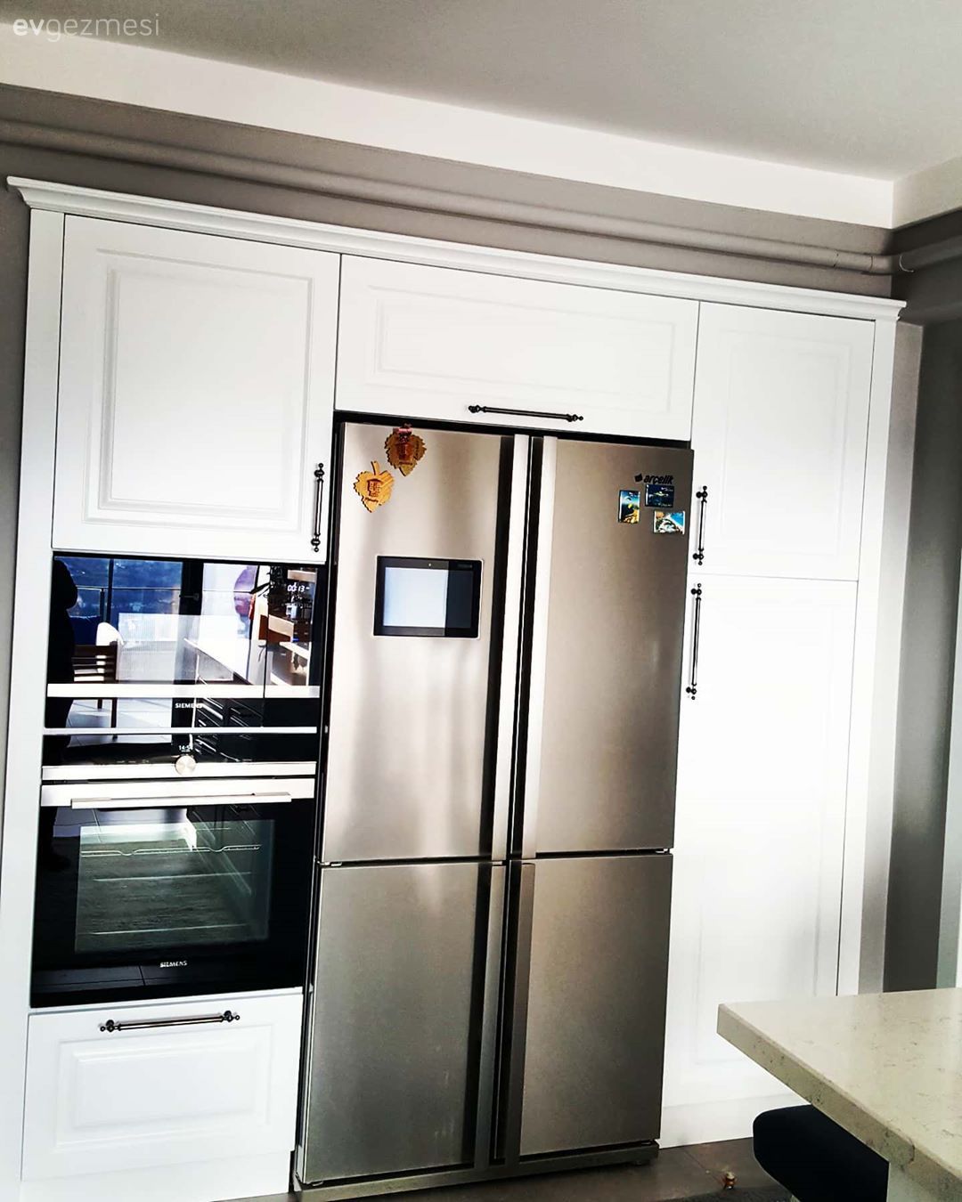 Ekstra mutfak dolabı, Mutfak, Ankastre, Cam Ankastre, Beyaz, Siyah