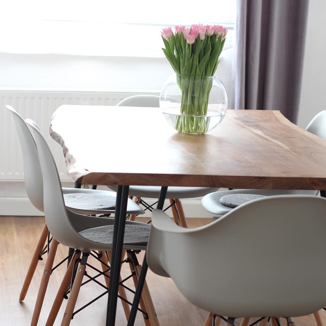 Yemek Odası, Yemek masası, Sandalye, Ahşap masa, Gri, Vazo, Ev Aksesuar, Çiçekler