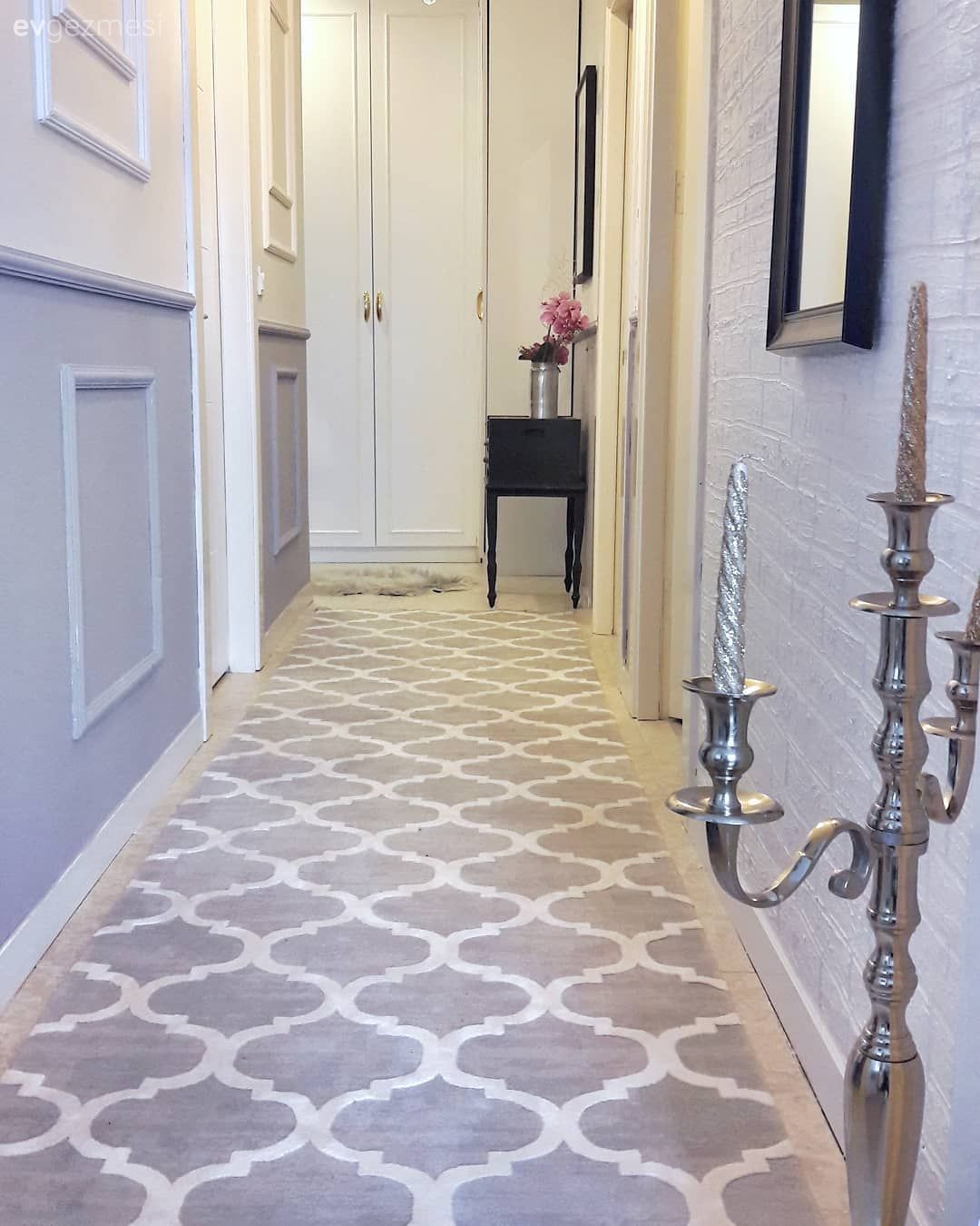 Antre, Beyaz, Mavi, Duvar çıtalama, Şamdan, Ev Aksesuar, Dresuar