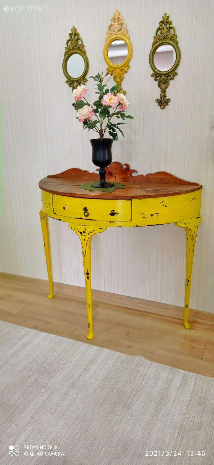Dresuar, Sarı, Ahşap Mobilya, Ayna