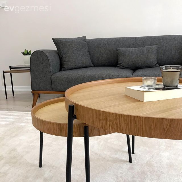 Gri koltuk, Orta sehpa, Sehpa, Gri, Beyaz, Ahşap Mobilya, Yan sehpa