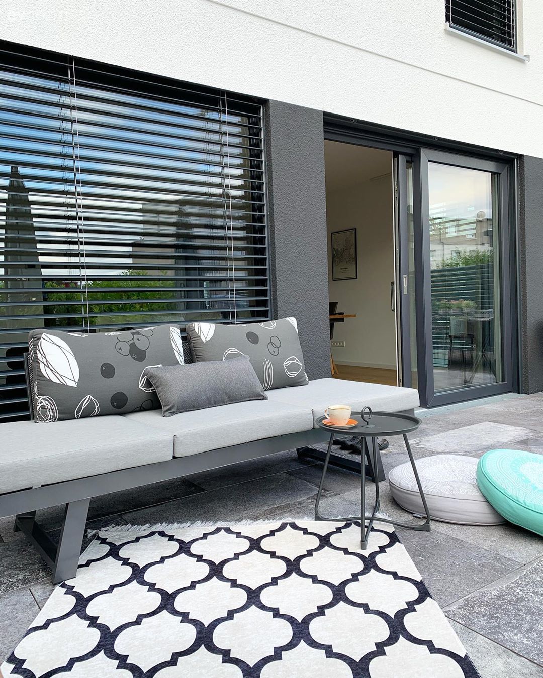 Bahçe, Gri, Beyaz, Geometrik desen, Desenler, Siyah, Jaluzi, Bahçe oturma grubu