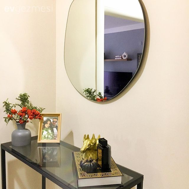 Dresuar, Siyah, Ayna, Dekoratif Objeler