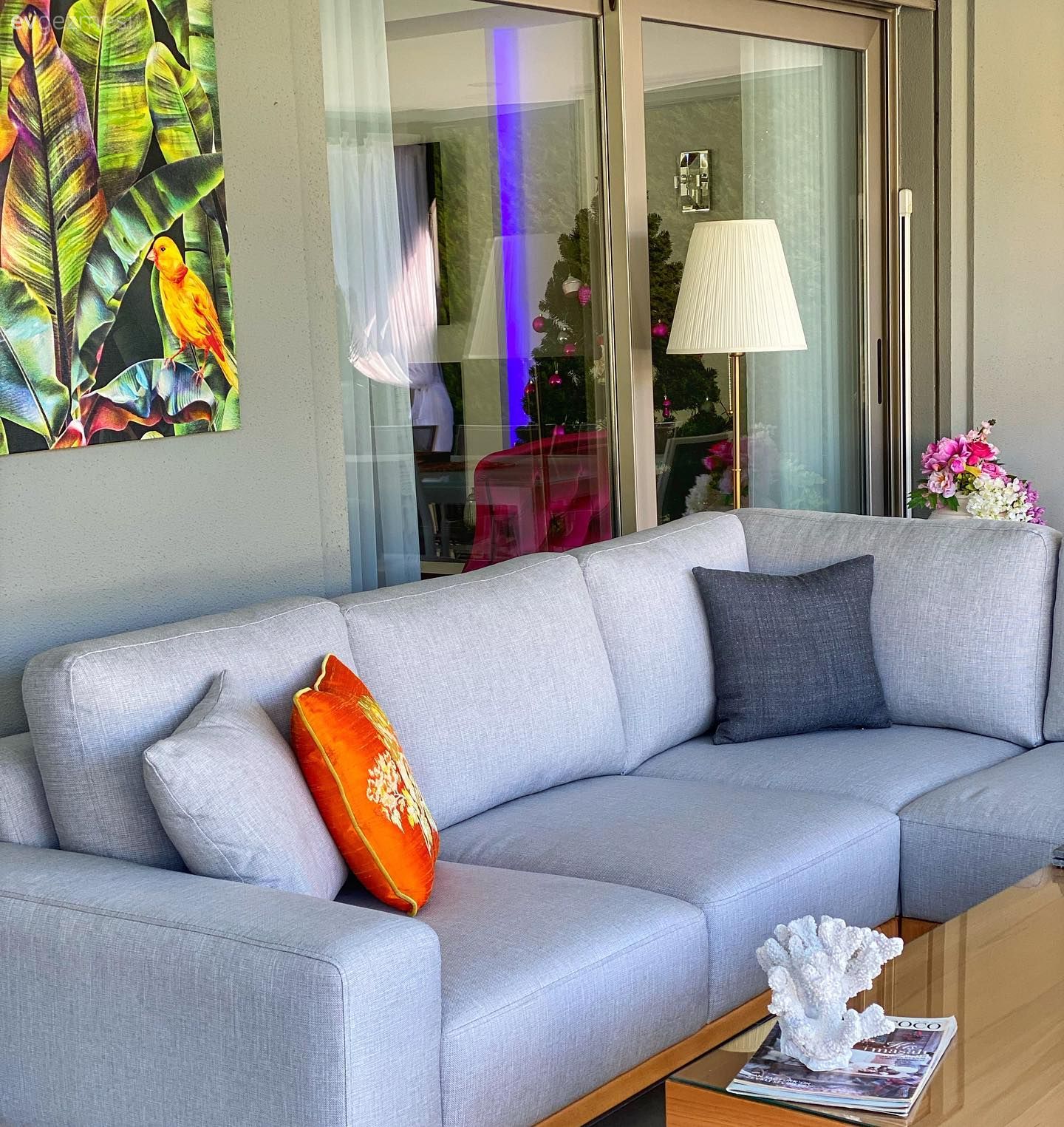 Tablo, Duvar dekorasyonu, Gri, Bej, Turuncu, Lambader, Aydınlatma