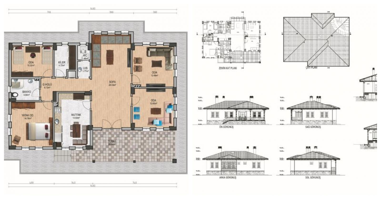 Köy Evi Yapacaklara Bakanlık Onaylı Tek Katlı Köy Evi Projeleri!