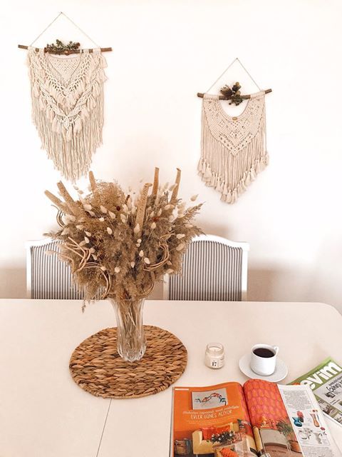 Makrome, Makrome duvar dekoru, Yemek masası, Sandalye