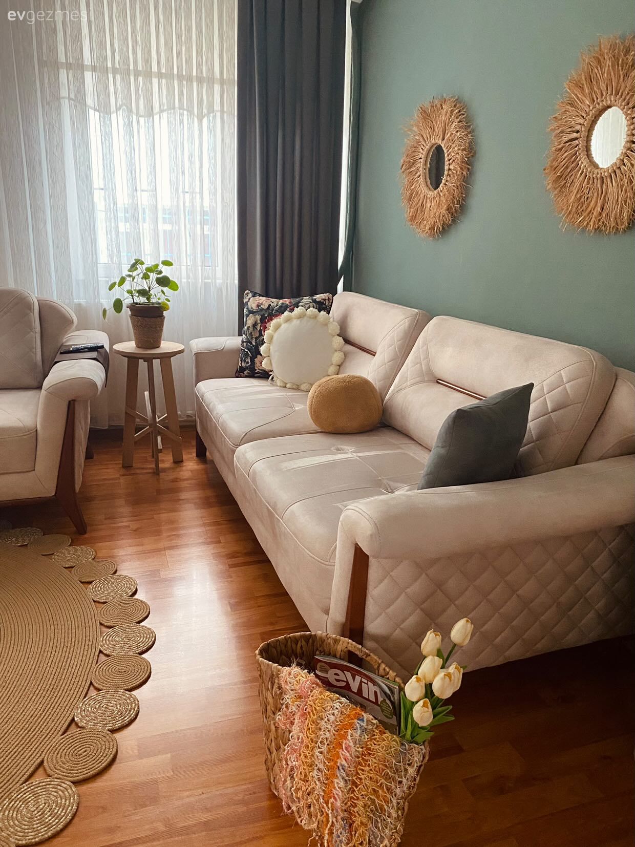 Bu Bohem Evde Renklerin Uyumu Tam Ayarında