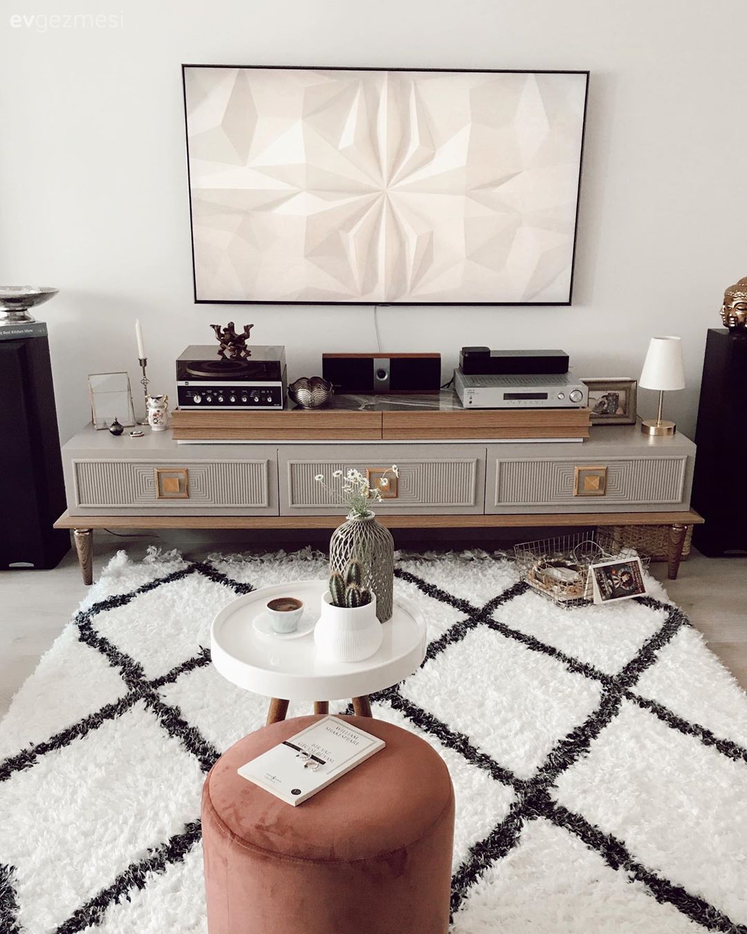 Vizon, Kahverengi, Beyaz, Siyah, Geometrik desen, Desenler, Tv ünitesi aksesuarları, Ev Aksesuar, Salon halısı, Halı