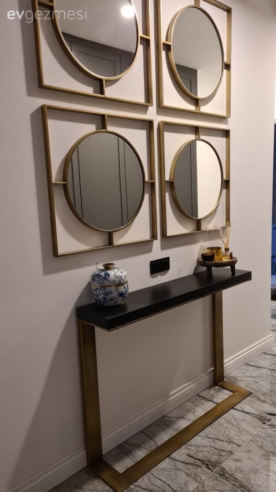 Antre, Dresuar, Altın, Siyah, Duvar dekorasyonu, Ayna