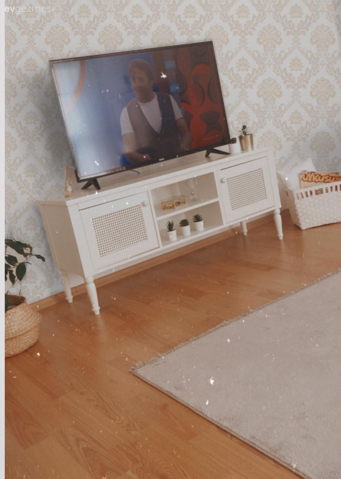 Tv ünitesi, Tv ünitesi aksesuarları, Ev Aksesuar, Beyaz, Country, Duvar kağıdı, Duvar dekorasyonu, Halı