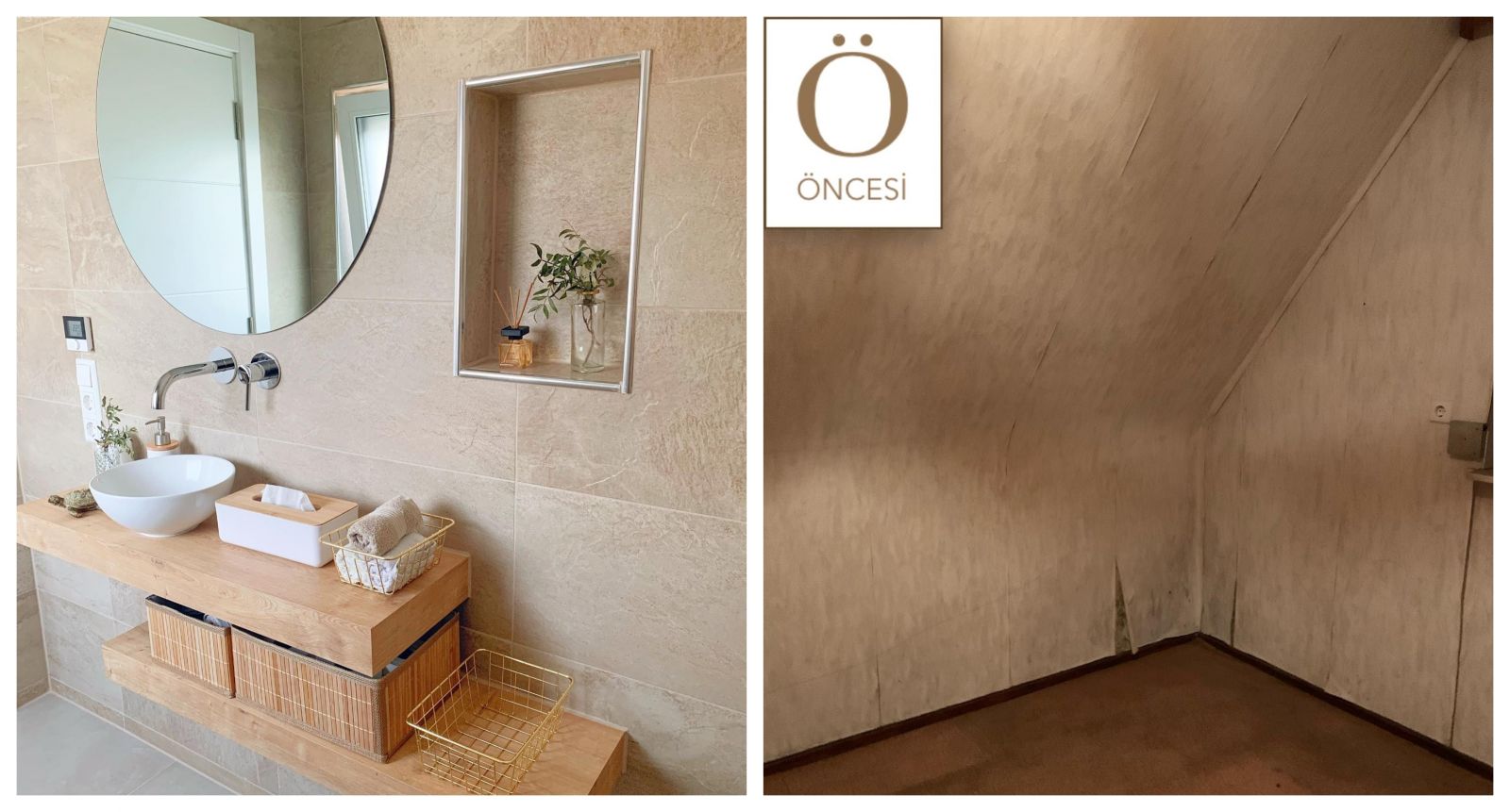 Öncesi&Sonrası: Çatı Katına Ferahlığı Getiren Bir Banyo