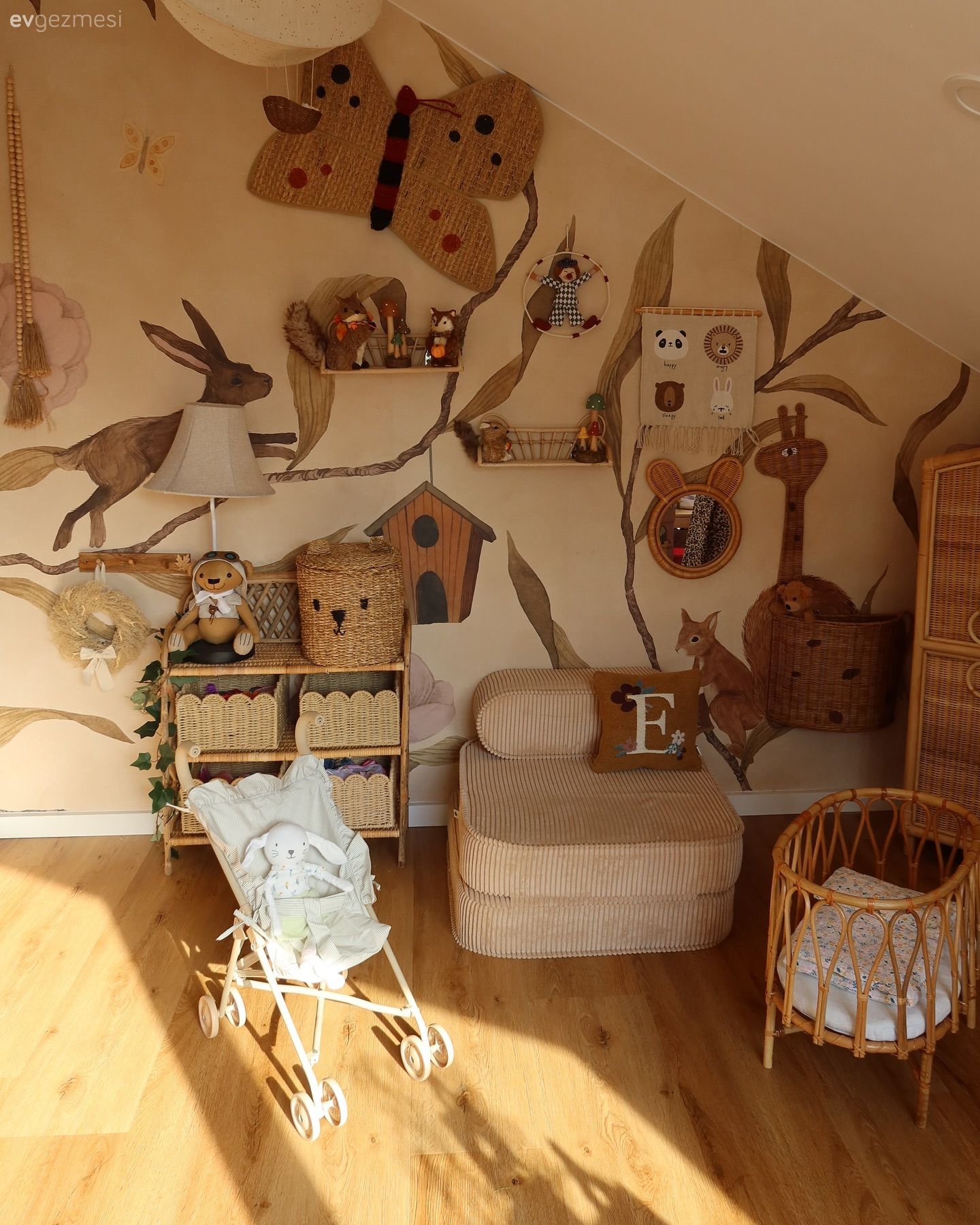 Çocuk Odası, Çocuk odası duvar dekorasyonu, Hasır sepet