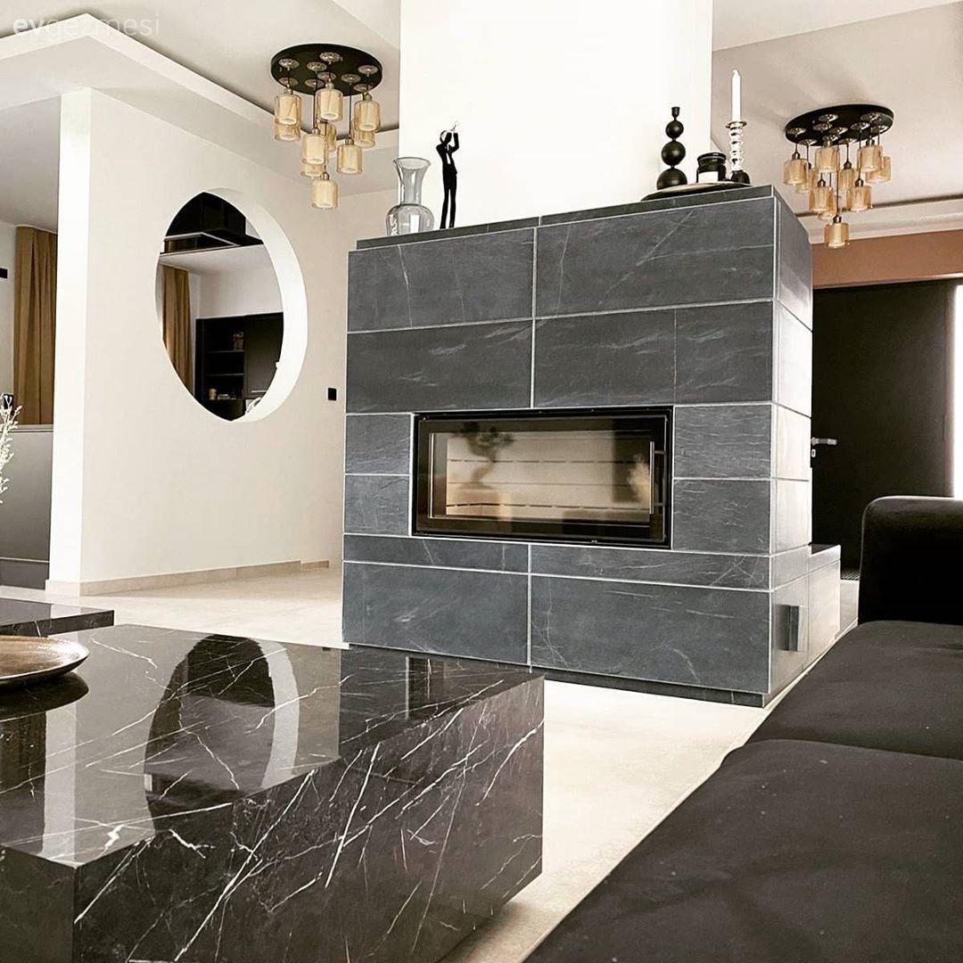 Salon, Antrasit  , Koltuk takımı, Orta sehpa, Sehpa, Şömine, Şamdan, Ev Aksesuar, Avize, Aydınlatma, Salon avizesi