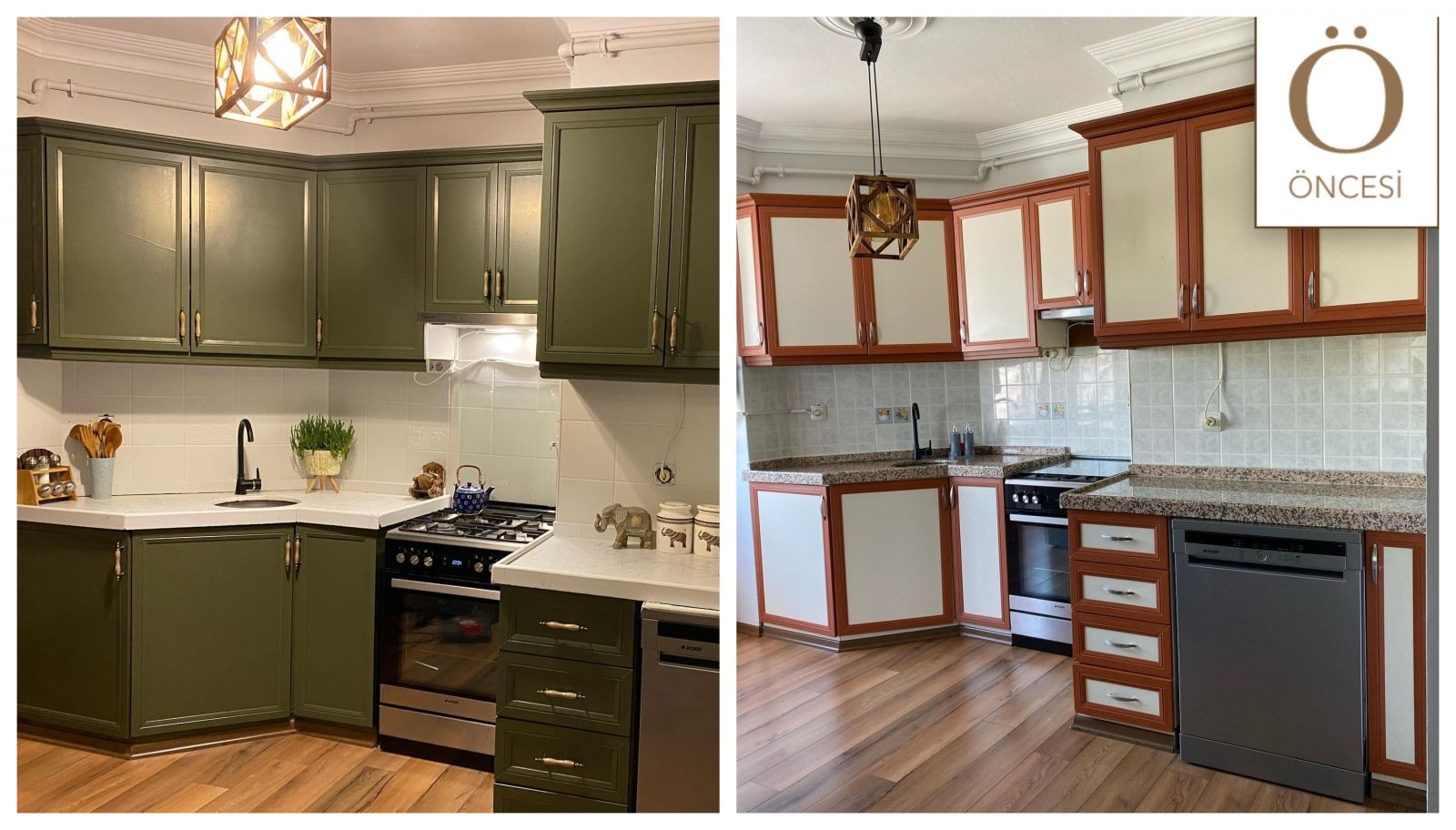 Öncesi&Sonrası: Yeşilin Bu Tonu Mutfağın Yeni Haline Çok Yakışmış!