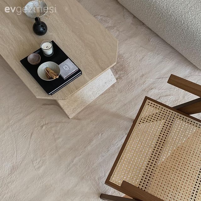 Bej, Beyaz, Orta sehpa, Sehpa, Rattan sandalye, Hasır sandalye, Halı, Salon halısı