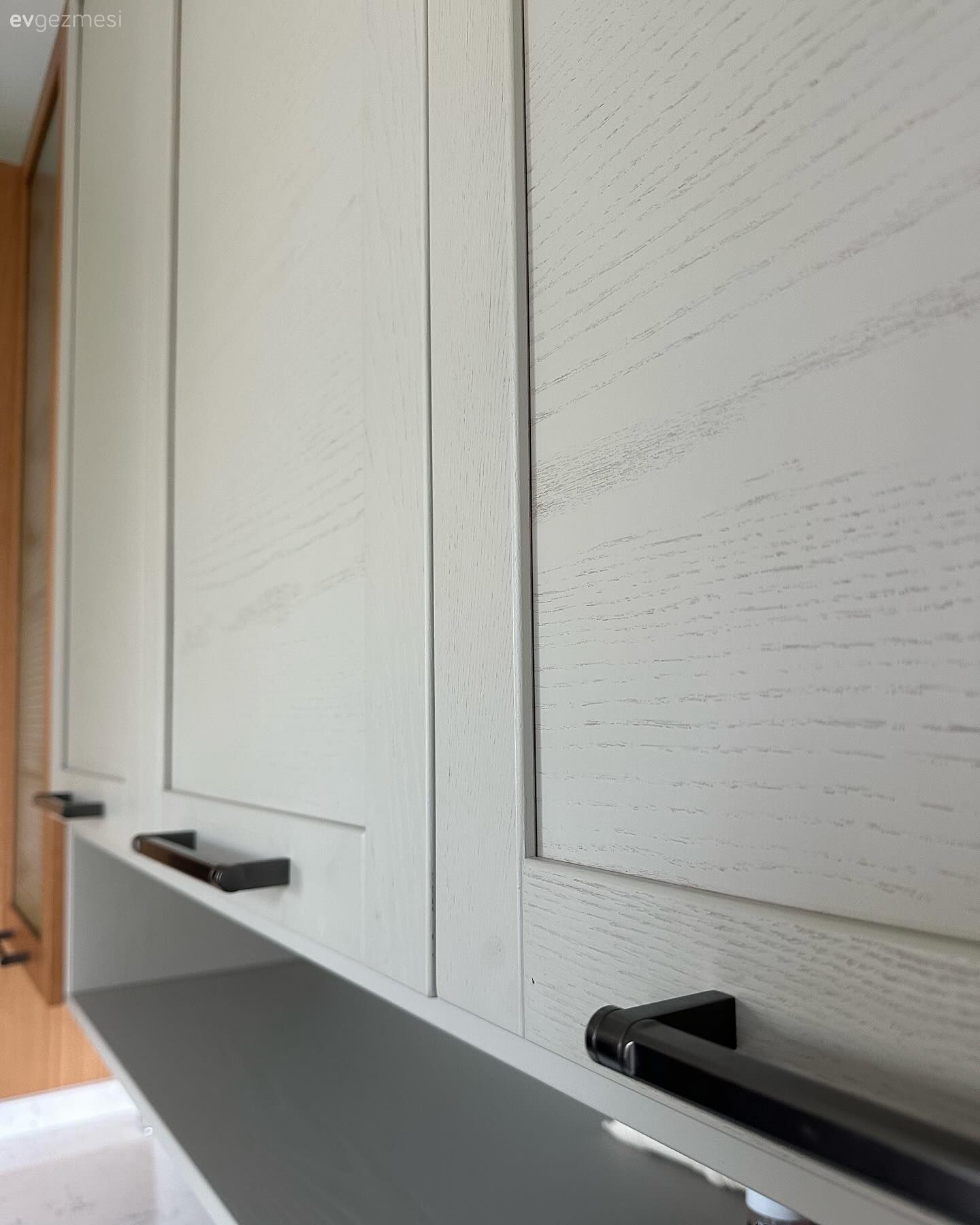 Bej, Krem, Beyaz, Shaker kapaklı dolaplar, Mutfak