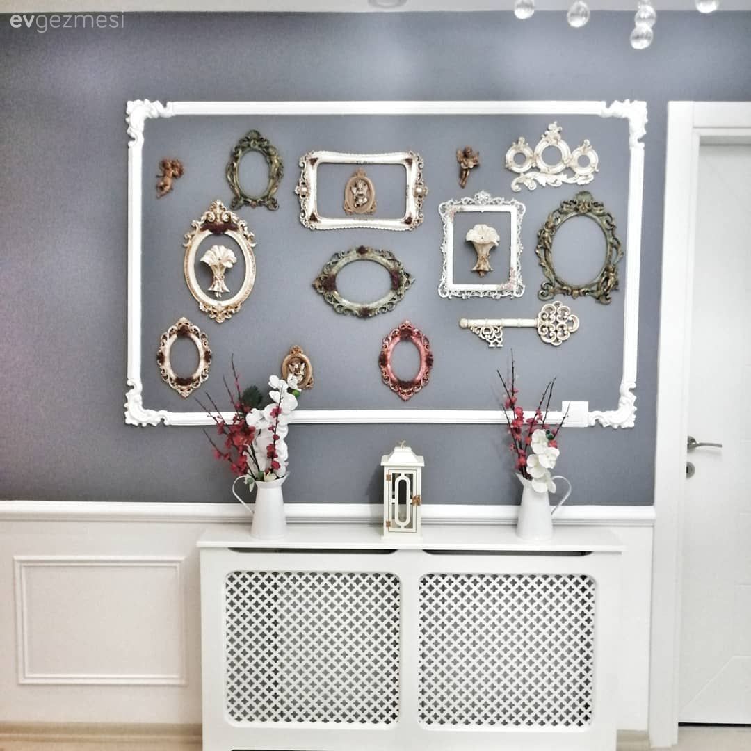 Antre, Beyaz, Mavi, Duvar çıtalama, Country, Çerçeve, Galeri duvarı, Duvar dekorasyonu, Mobilya boyama, Kendin Yap
