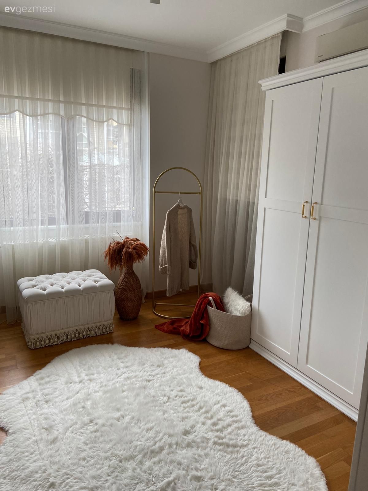 Giyinme odası, Beyaz, Tül perde, Perde