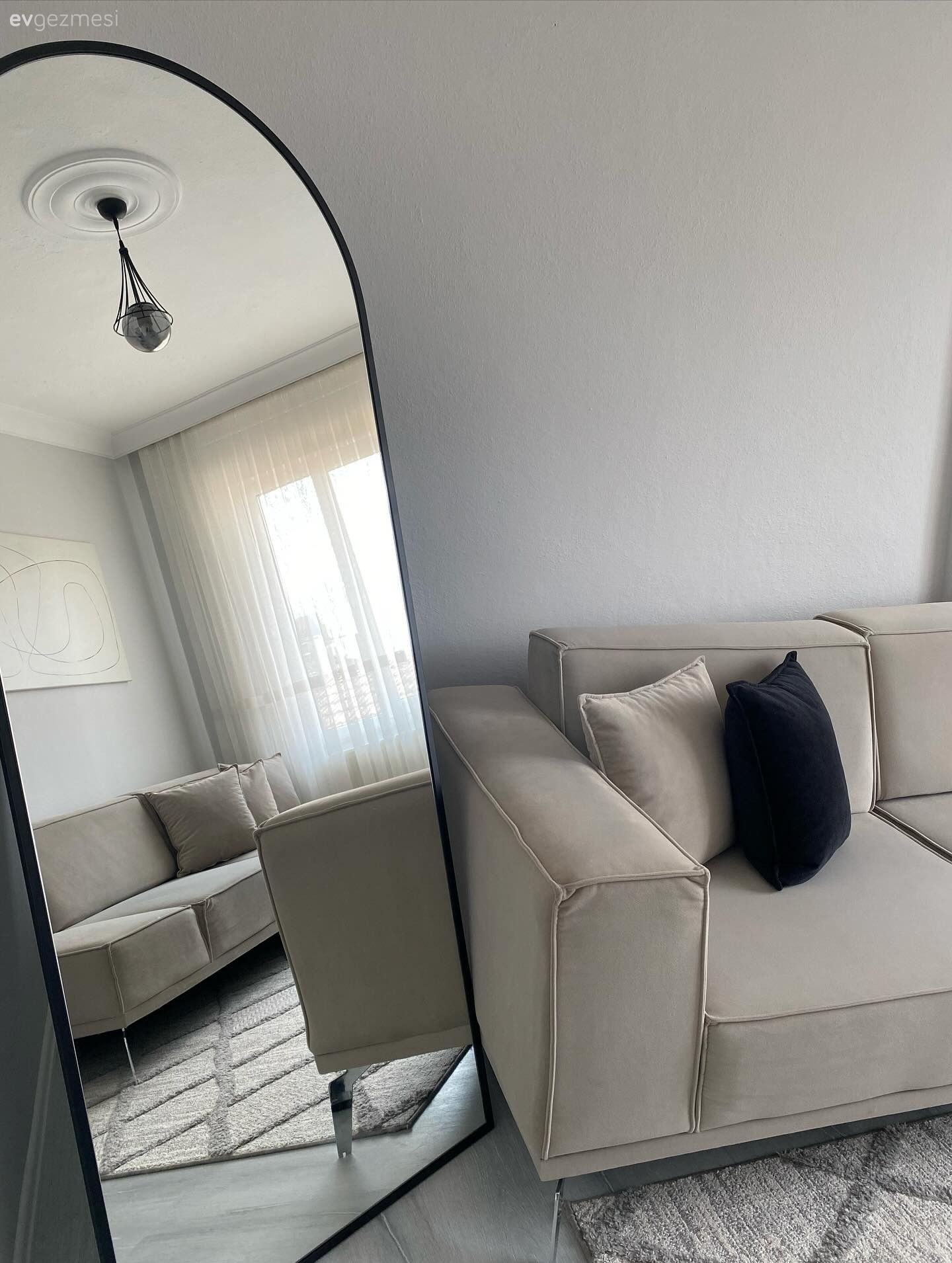 Boy aynası, Ayna, Krem, Oturma Odası