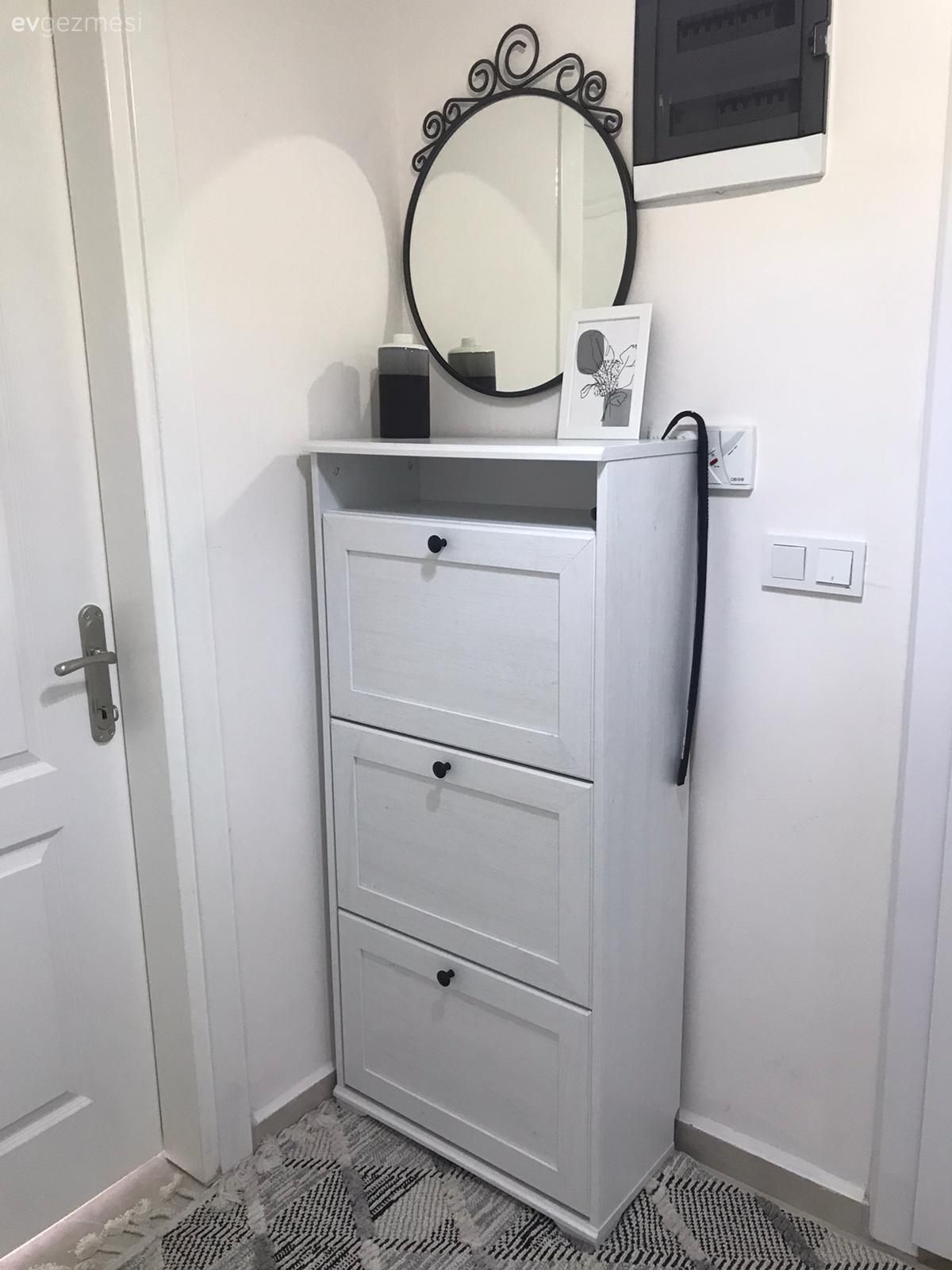 Beyaz, Modern, Dresuar, Yuvarlak ayna, Dekoratif ayna, Çerçeve, Vazo, Ev Aksesuar