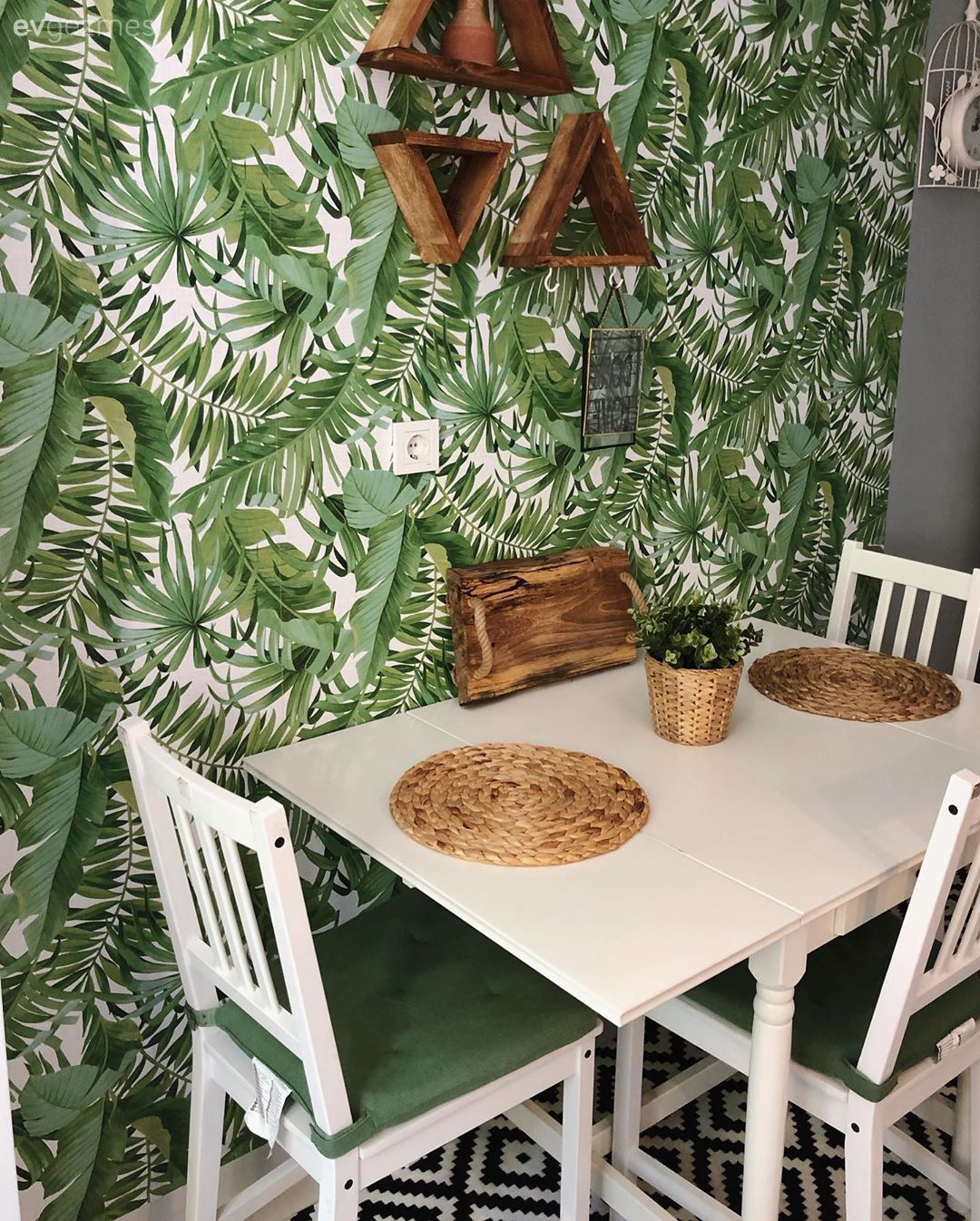 Mutfak, Mutfak masası, Beyaz, Yeşil, Mutfak duvar dekorasyonu, Supla, Ev Aksesuar, Mutfak halısı, Geometrik desen, Desenler