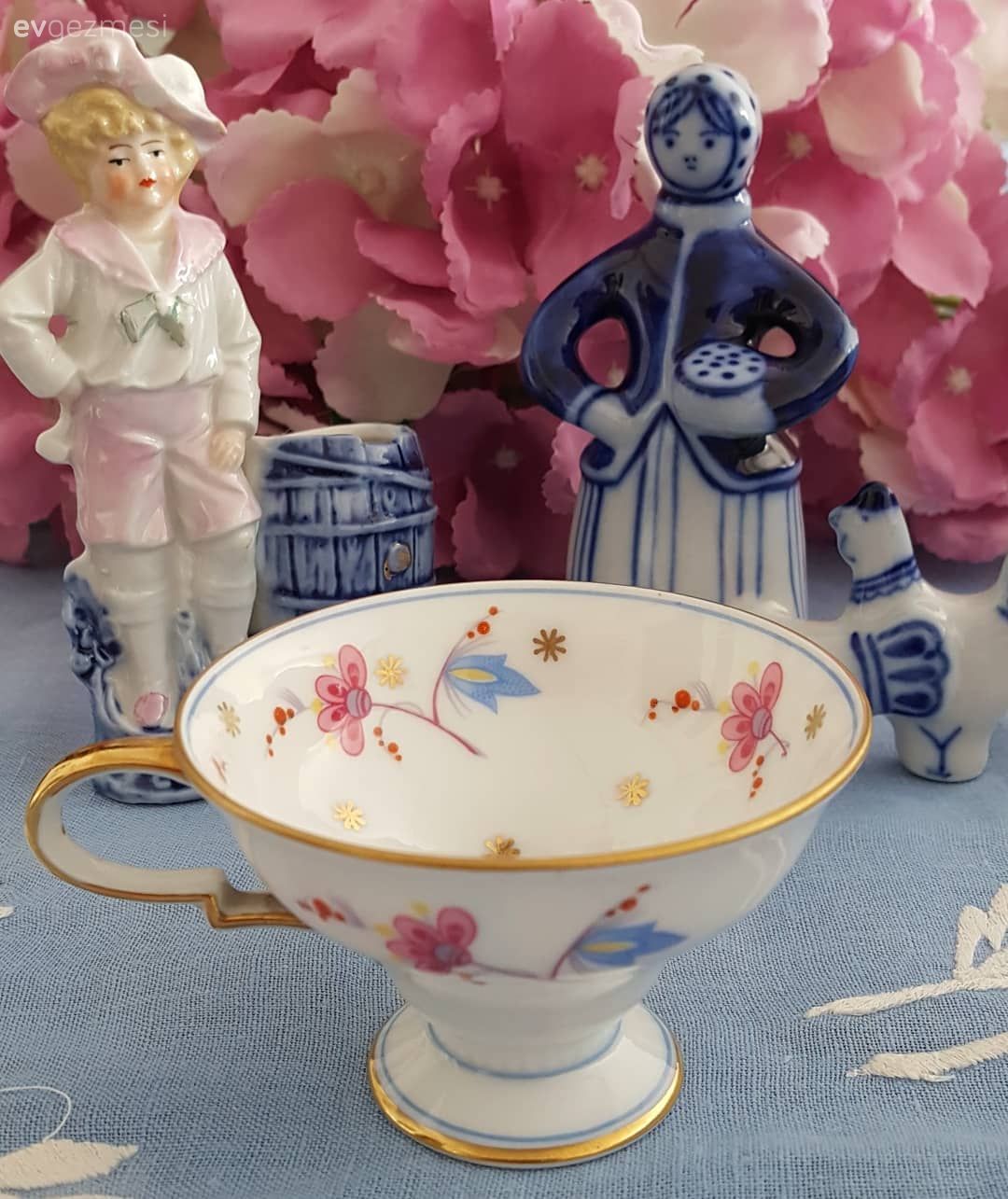 Dekoratif Objeler, Desenler, Mavi, Beyaz, Pembe