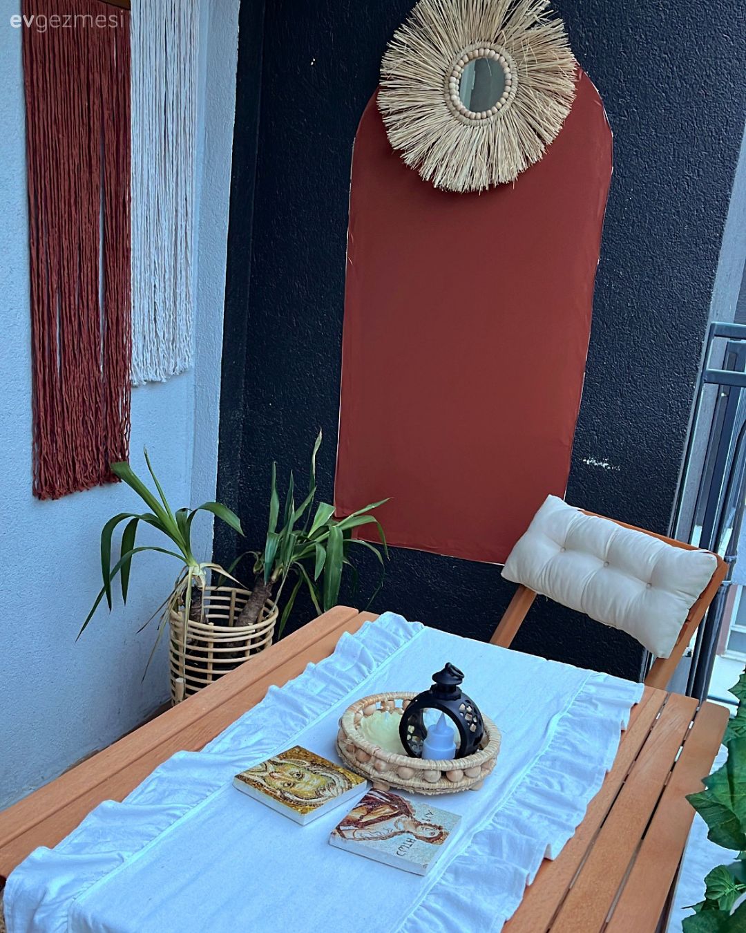 Balkon, Bohem Dekorasyon, Duvar dekorasyonu, Dekoratif Objeler