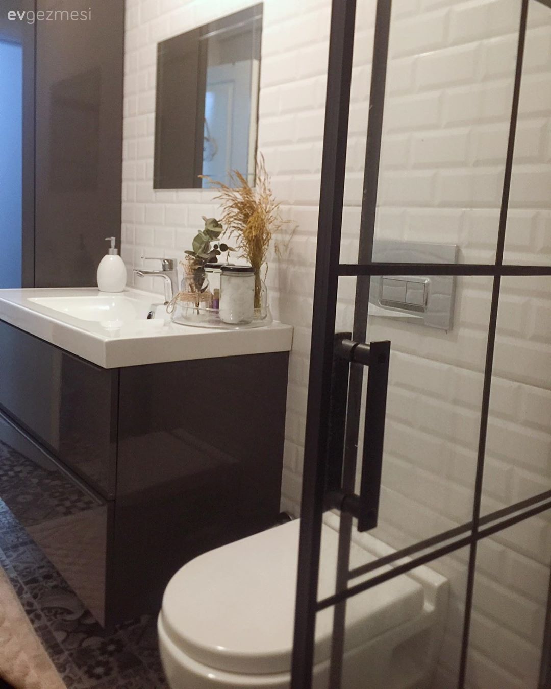 Banyo, Beyaz, Modern, Banyo dolabı, Banyo seramikleri, Banyo aynası