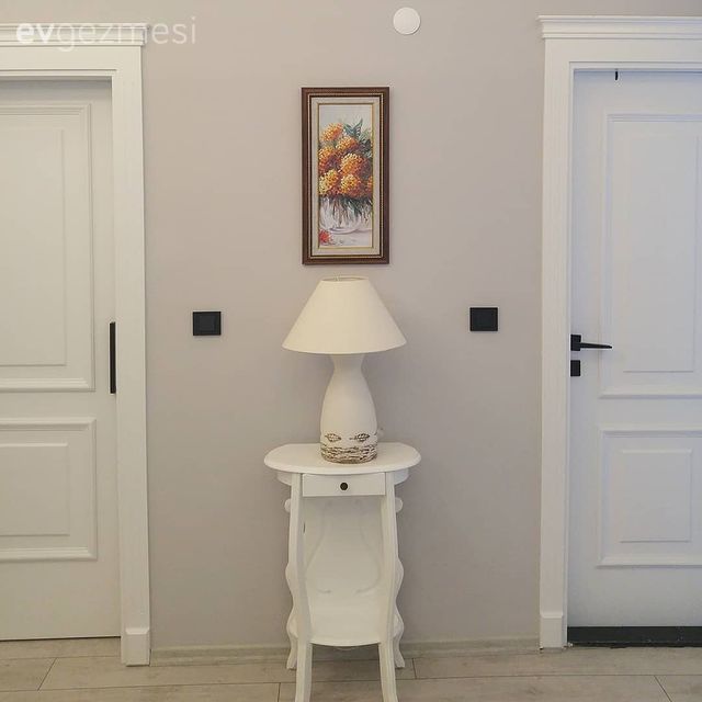 Beyaz, Komodin, Çerçeve, Abajur, Aydınlatma