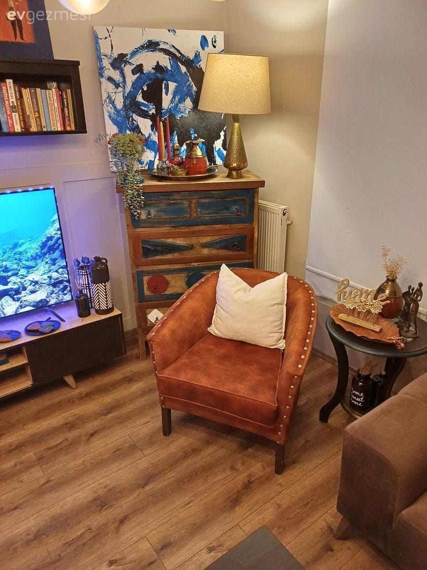 Berjer, Turuncu, Tv ünitesi, Tv ünitesi aksesuarları, Ev Aksesuar, Kırlent, Ev tekstili, Tablo, Duvar dekorasyonu