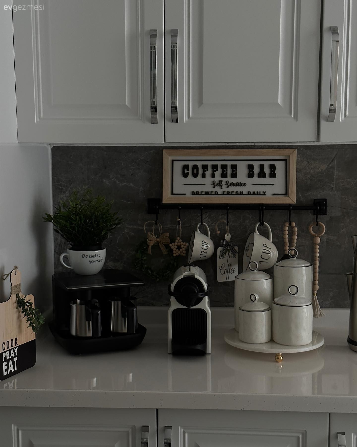 Kahve köşesi, Beyaz, Mutfak aksesuarları, Mutfak