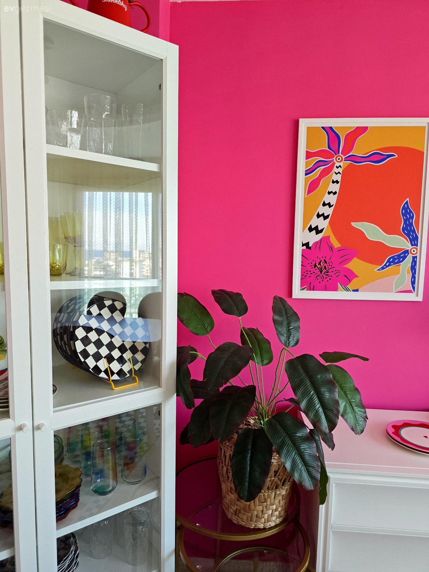 Ev bitkisi, Pembe, Tablo, Duvar dekorasyonu, Saksı