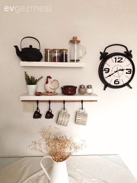 Mutfak rafı, Mutfak, Beyaz, Mutfak masası, Vazo, Ev Aksesuar