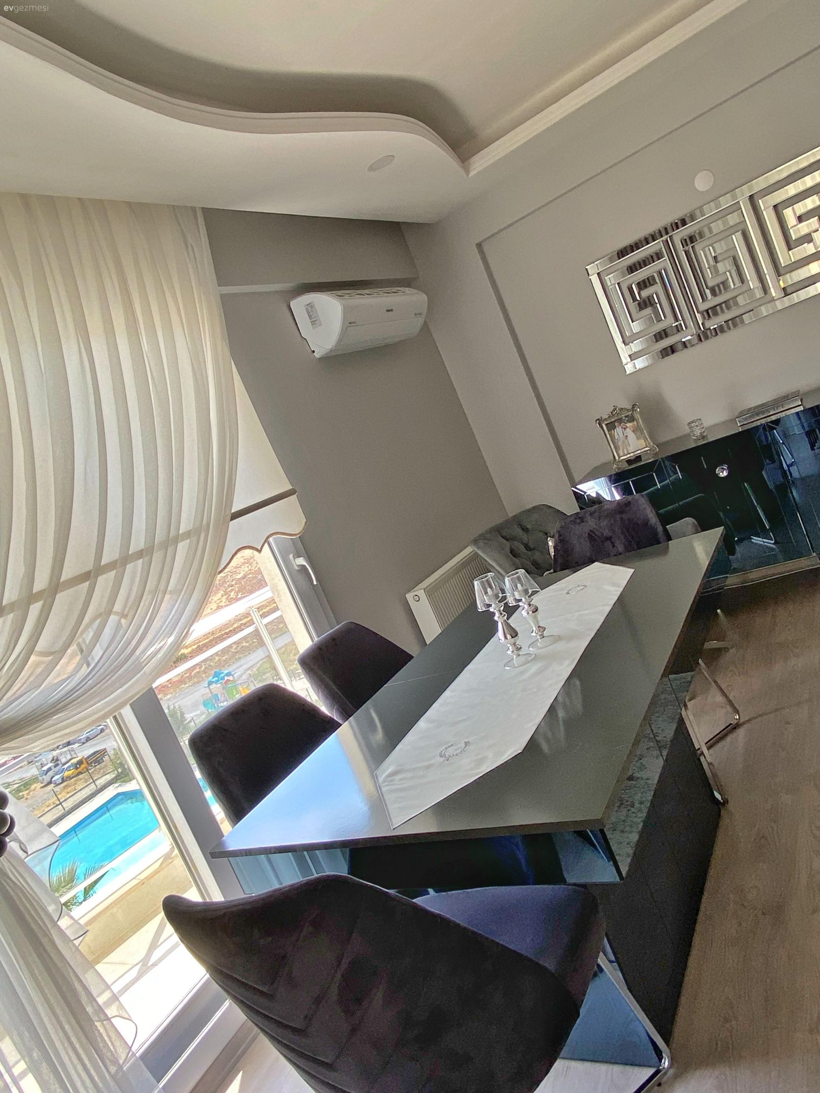 Yemek Odası, Siyah, Antrasit  , Gümüş, Konsol, Konsol üzeri dekoratif objeleri