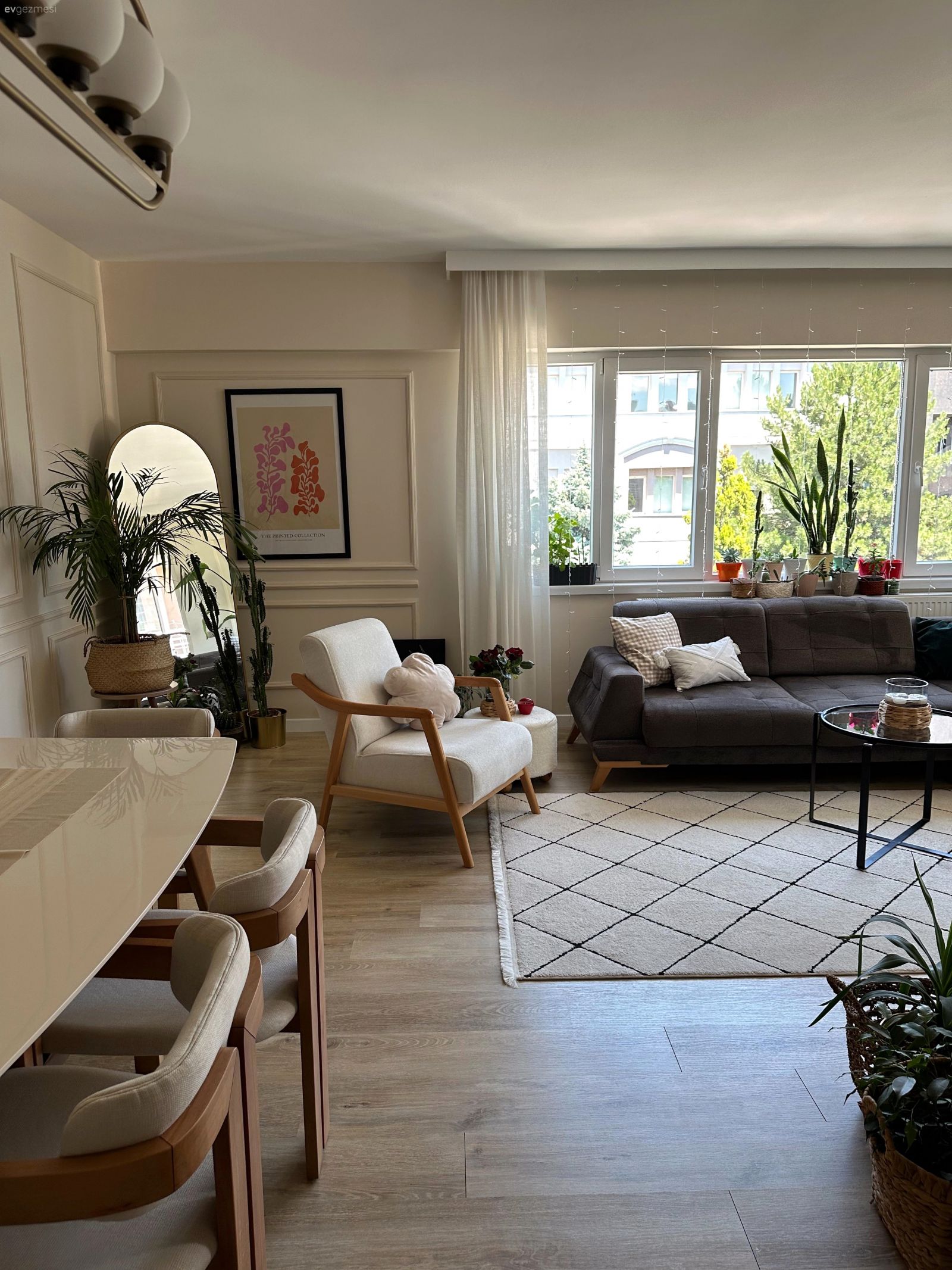 L Tipi Salona Sahip Bu Ankara Evinde Bitkiler Sıcaklık Kaynağı!