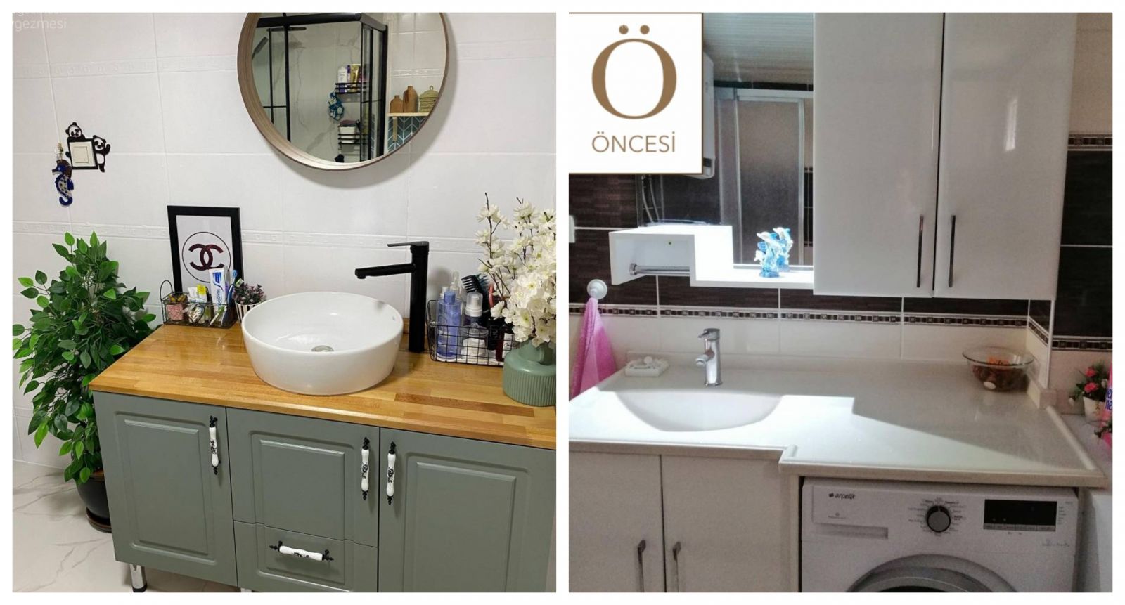 Öncesi&Sonrası: Banyonun Yeni Renkleri Ortamı Daha Sıcak Hâle Getirmiş