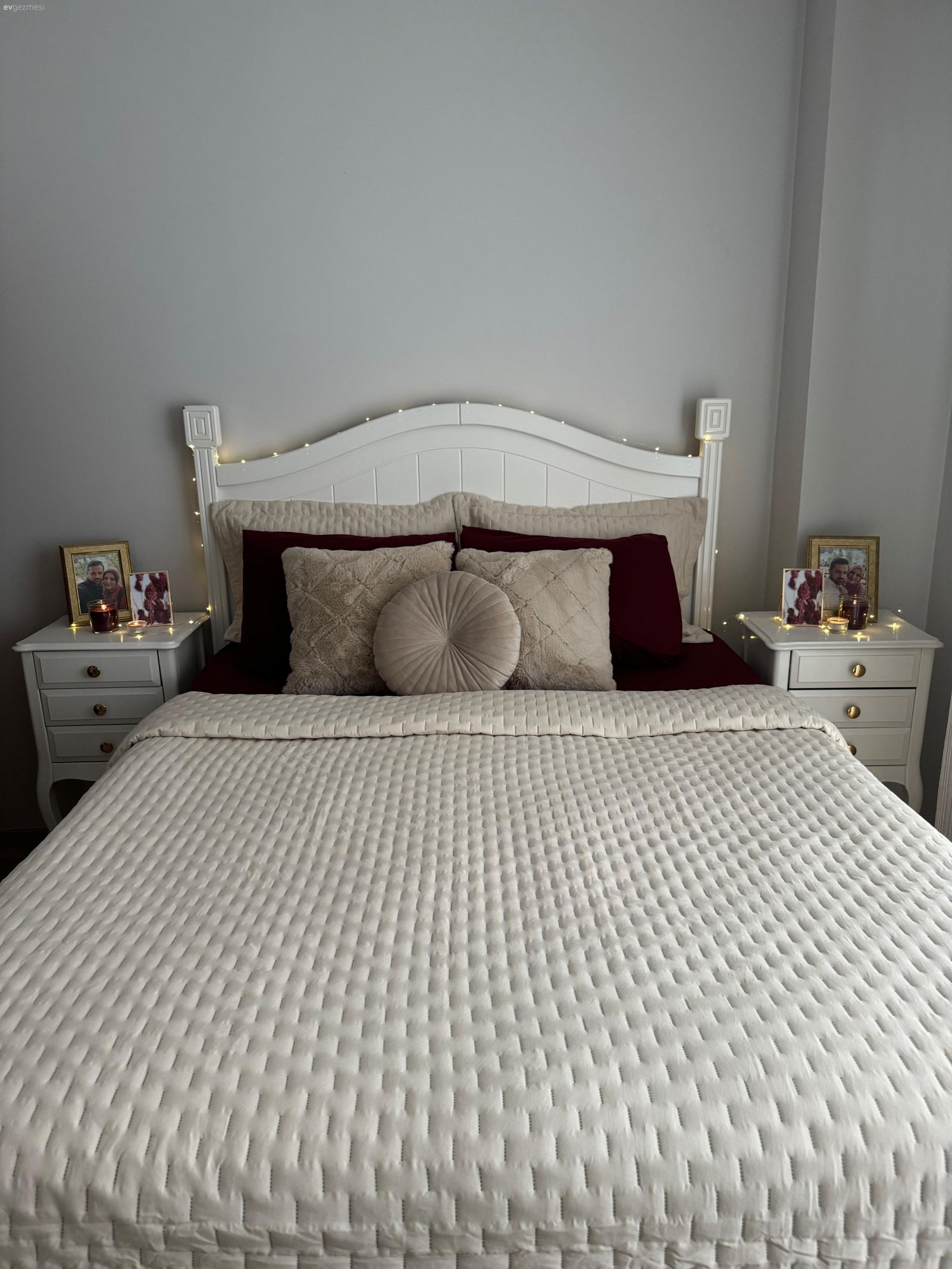 Yatak Odası, Beyaz, Komodin, Yatak örtüsü