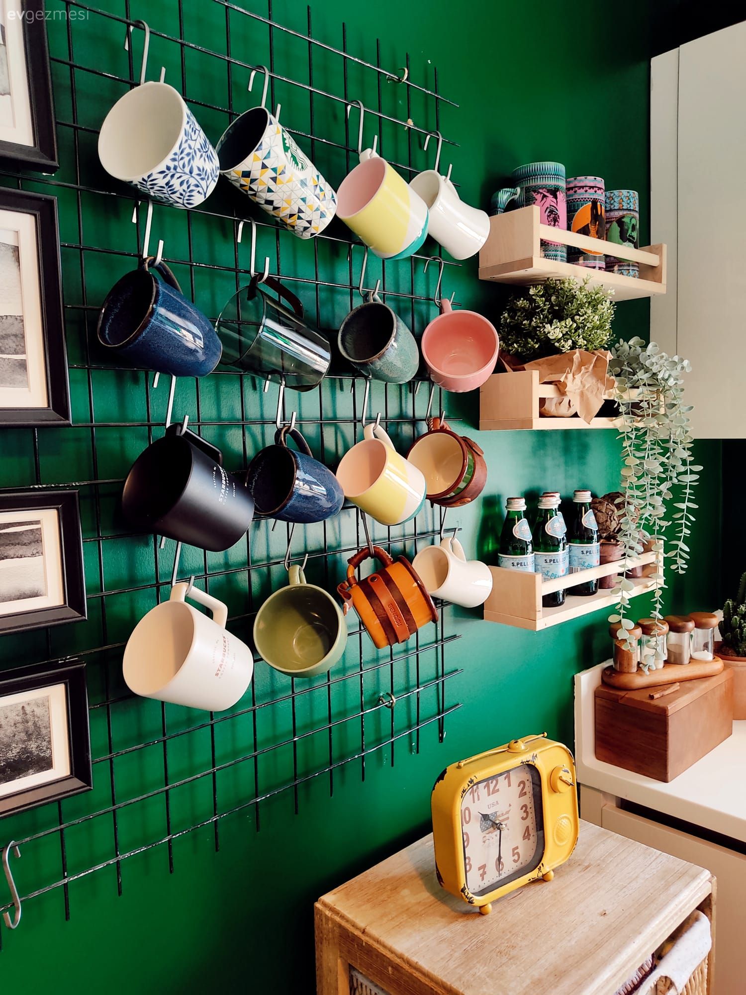 Yeşil duvar, Mutfak duvar dekorasyonu, Mutfak rafı, Mutfak, Ev bitkisi