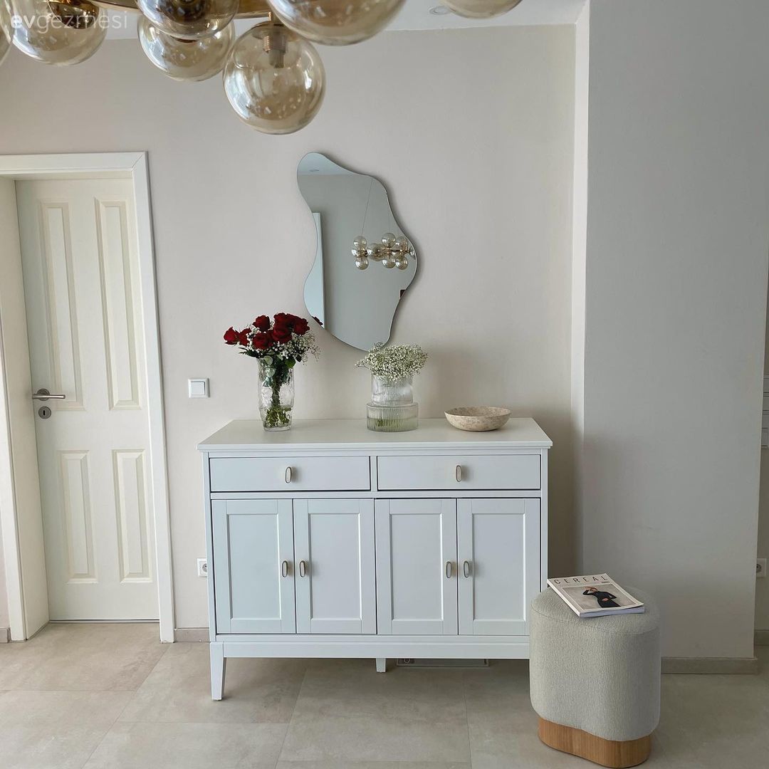 Antre, Beyaz, Dresuar, Ayna, Dekoratif Objeler