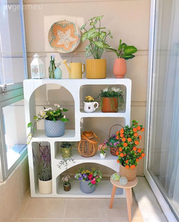 Balkon, Çiçekler, Beyaz, Balkon masası, Balkon duvar dekorasyonu