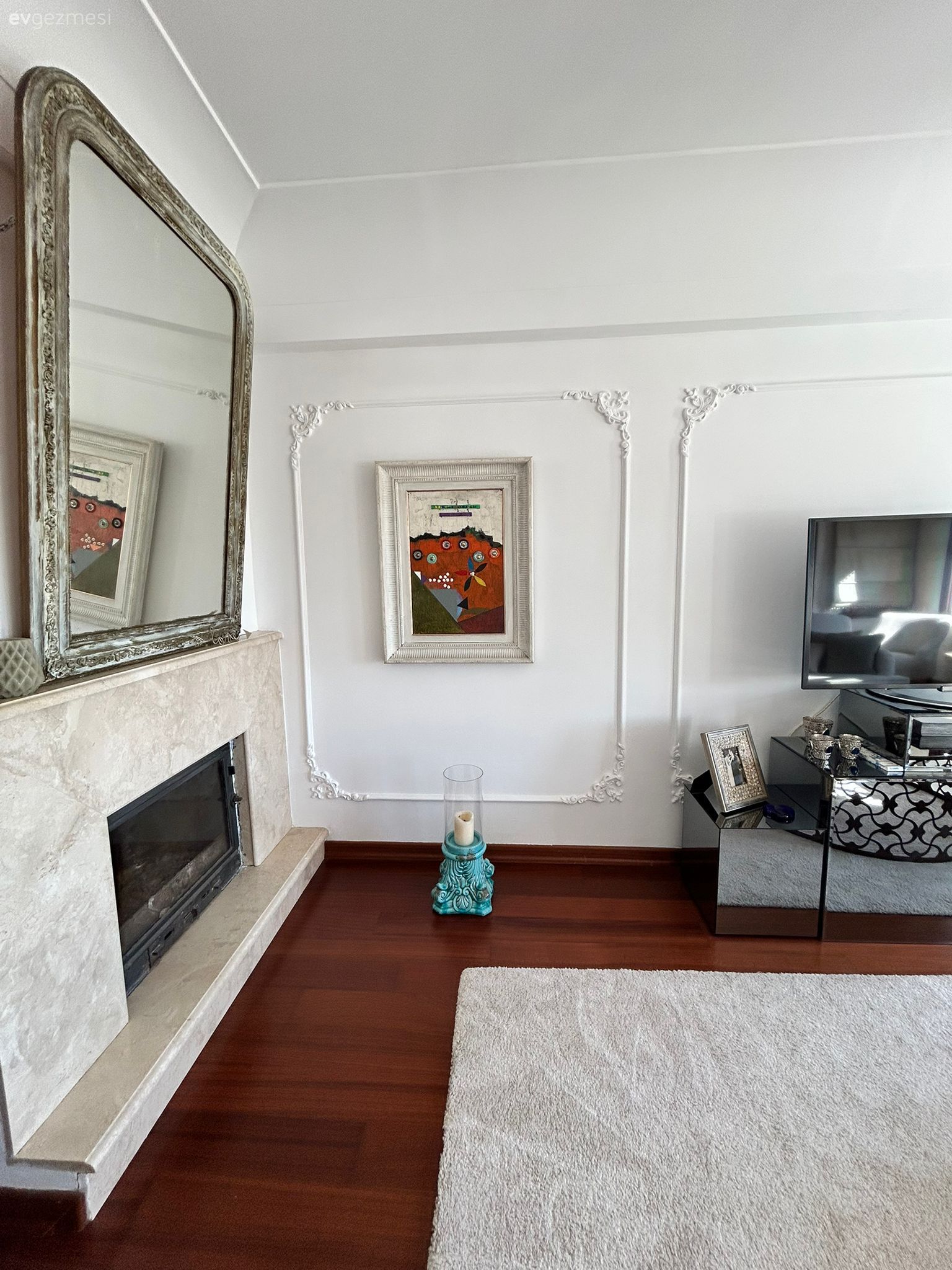 Duvar çıtalama, Beyaz, Ayna, Şömine, Tablo, Duvar dekorasyonu