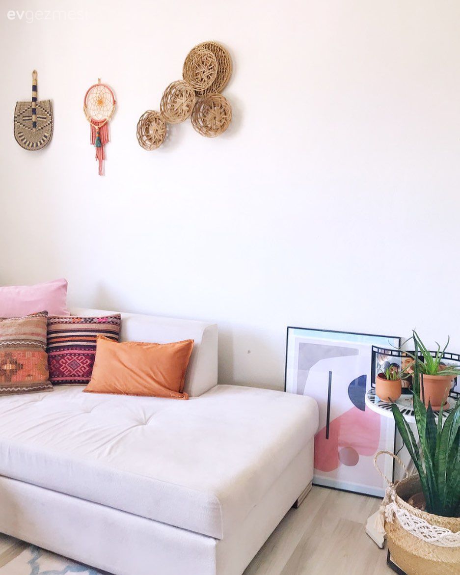 Turuncu, Pembe, Beyaz, Hasır, Köşe koltuk, Koltuk takımı, Tablo, Duvar dekorasyonu, Ev bitkisi