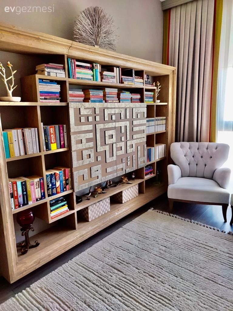 Kitaplık, Ahşap Mobilya, Kahverengi, Halı, Berjer, Beyaz, Bej, Fon perde, Perde