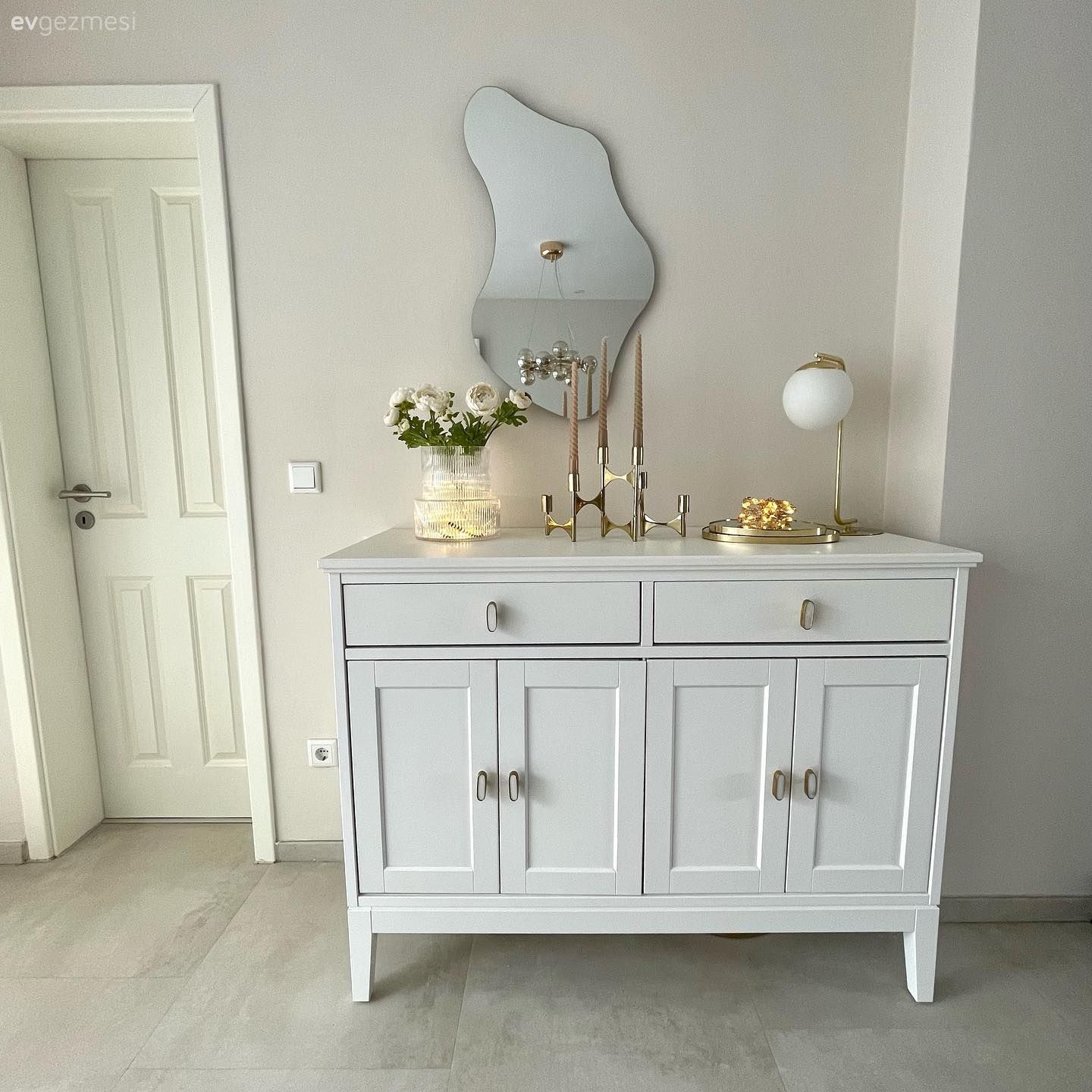 Antre, Beyaz, Dresuar, Ayna, Dekoratif Objeler