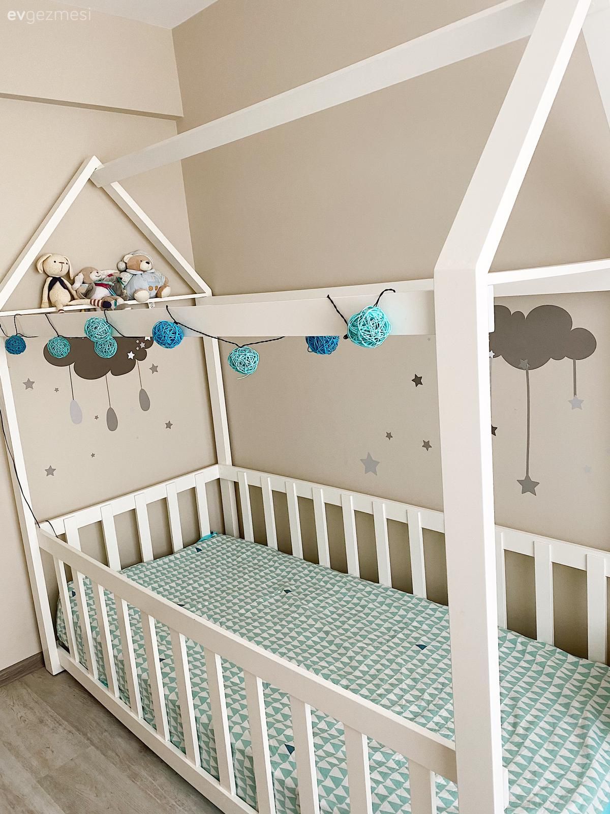 Çocuk Odası, Beyaz, Mavi, Çocuk odası duvar dekorasyonu