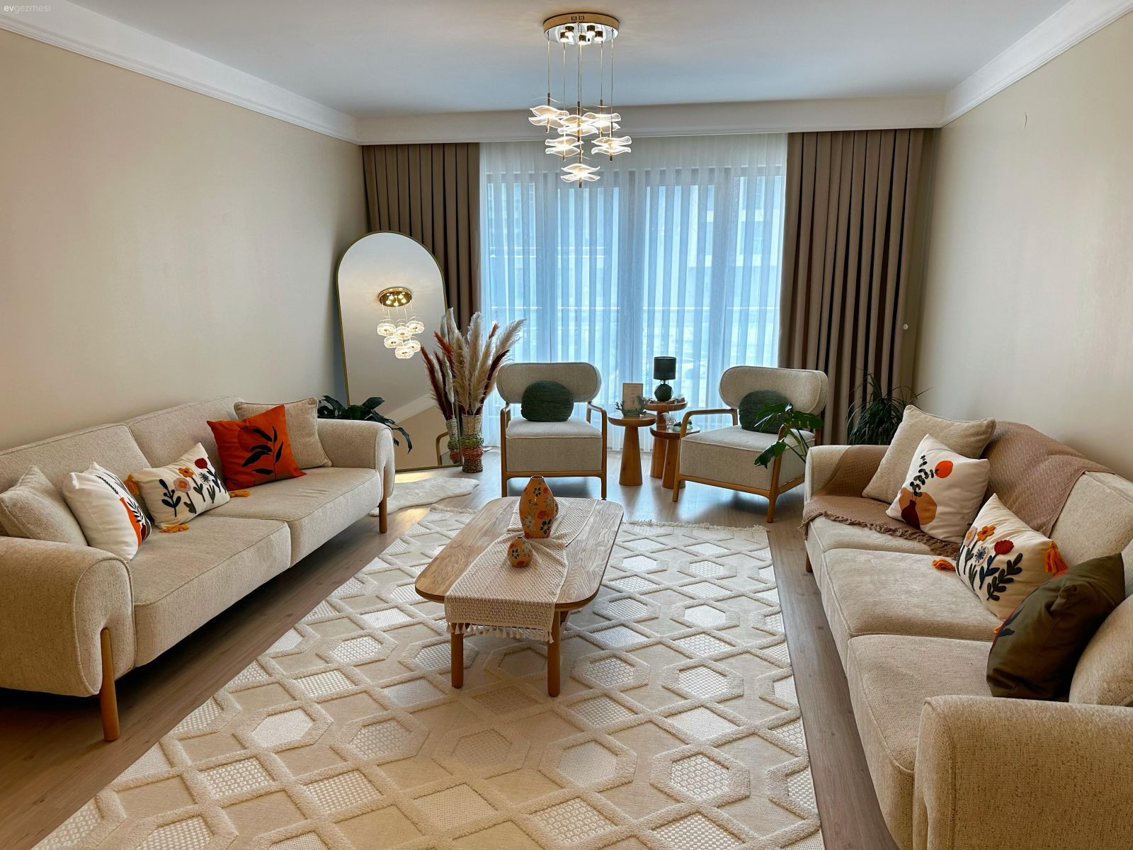 Salon, Modern, Beyaz, Krem, Bej